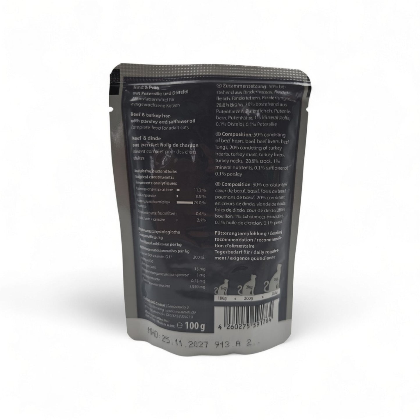 Katzen Nassfutter "Rind & Pute mit Petersilie & Distelöl"