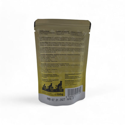 Katzen Nassfutter "Pute & Huhn mit Katzengamander & Leinöl"