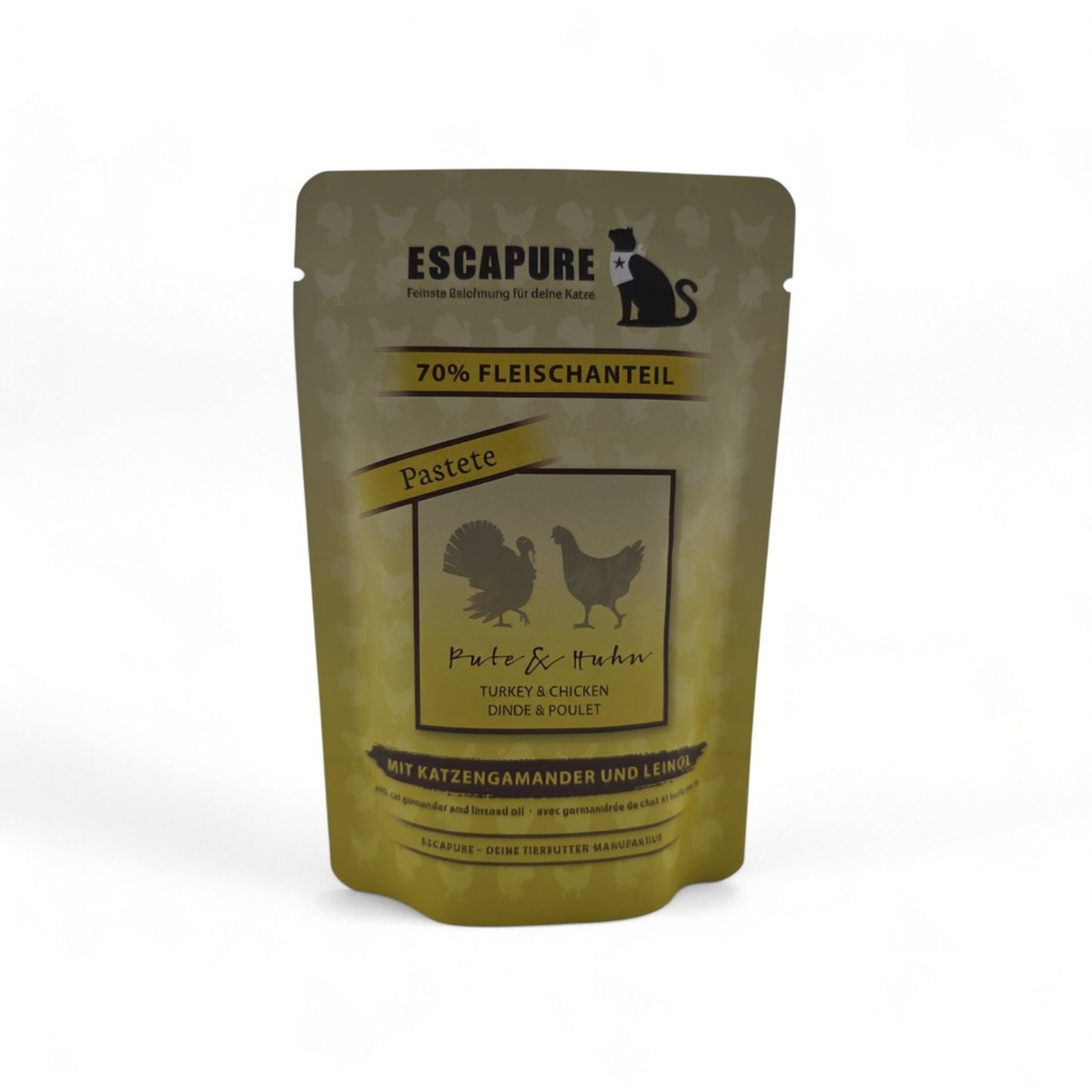 Katzen Nassfutter "Pute & Huhn mit Katzengamander & Leinöl"